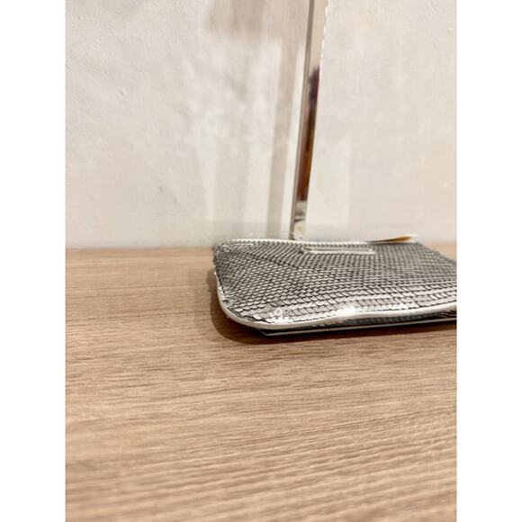 NWT Michael Kors Embellished Sequin Zipper Coin Purse Metallic Silver - Picture 8 of 11